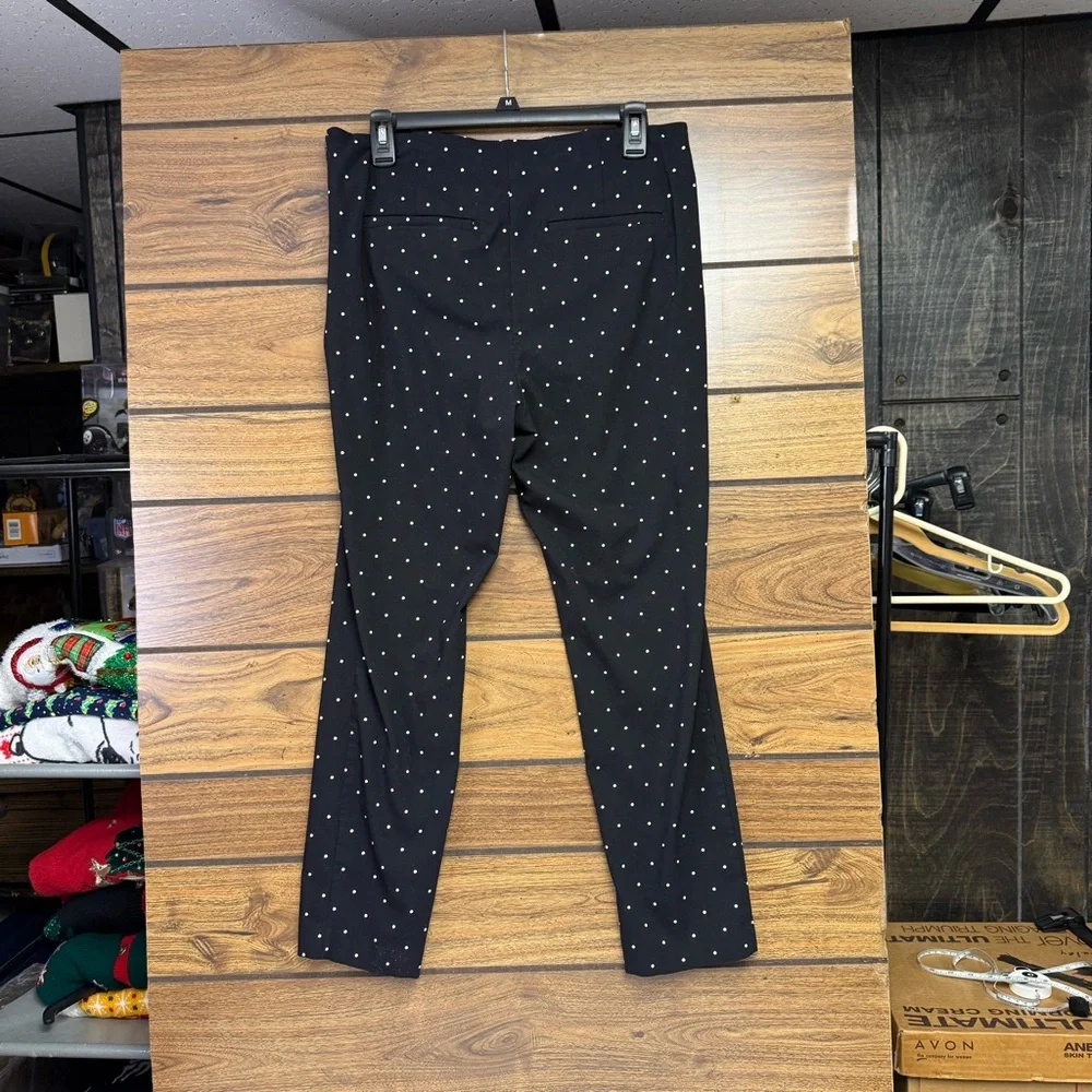 A New Day size 12 Black Pants with White Polka Dots hidden side zipper - Picture 3 of 9